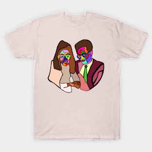 Cute Couple Abstract Painting T-Shirt